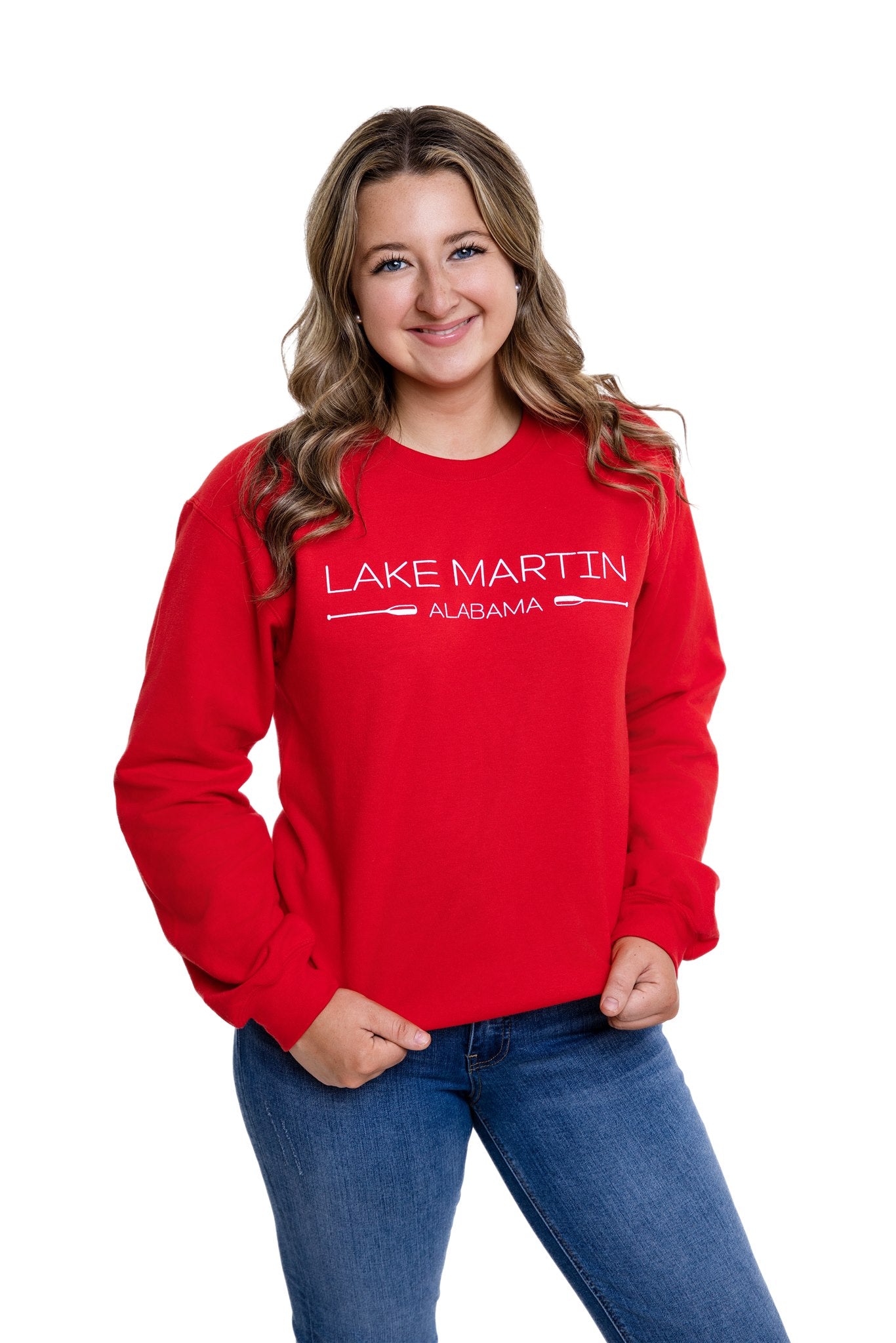 Red with white lettering Signature Lake Martin Design