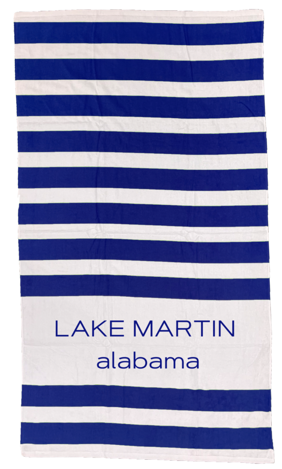 Lake Martin Navy Striped Beach Towel